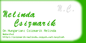 melinda csizmarik business card